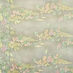 Green, Pink, Yellow Polyester fabric for dressmaking