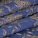 Blue Flowers Woven Fabric - Jacquard Coupe' 002