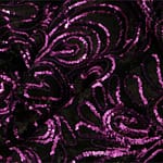 Black, Fuxia Polyester Sequins fabric for dressmaking