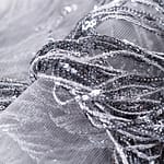 Stunning tulle fabric with silver sequined fringes | new tess