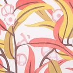 Pink and yellow floral print cotton poplin fabric | new tess