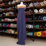 Avio blue lightweight polyester microfibre fabric for dressmaking | new tess