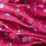Red Silk Habutai fabric for dressmaking