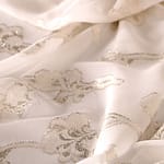 White, Yellow Polyester, Silk fabric for dressmaking