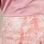 Pink embroiderd and sequined tulle fabric | new tess