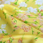 Pink, Yellow Silk Crêpe Satin fabric for dressmaking