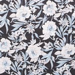 Toile de coton à motifs floraux imprimée sur fond noir | new tess