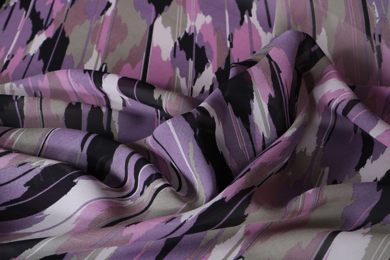 Tissu Couture Georgette Fuchsia, Rose, Violet en Soie ST000218