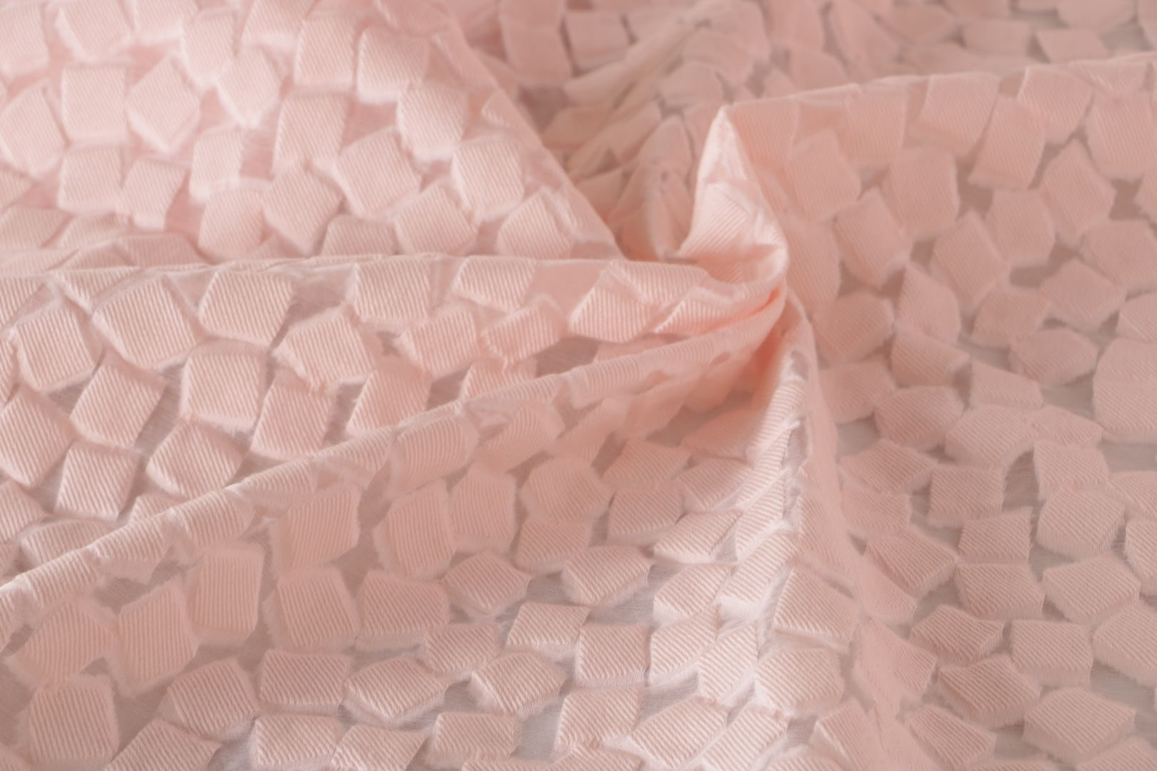 Tessuto Rosa in Cotone, Poliestere, Seta per Abbigliamento UN001114