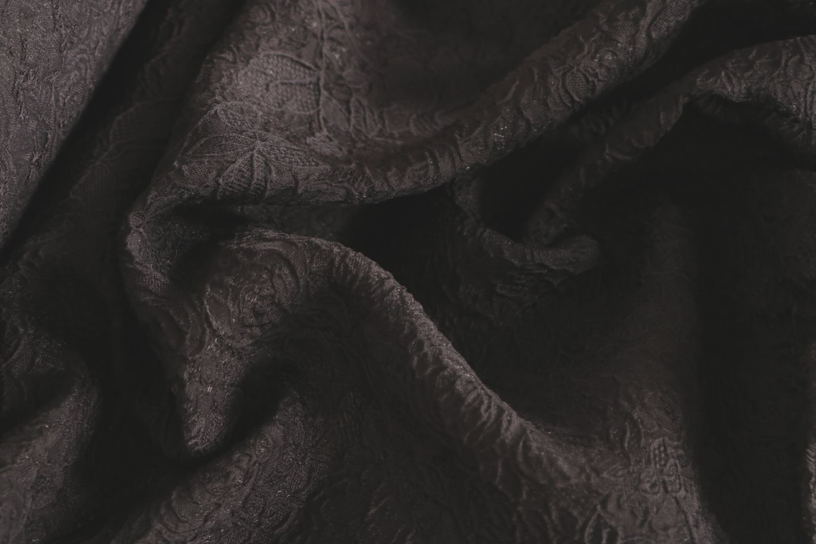 Tissu Couture Noir en Polyester, Soie UN001128