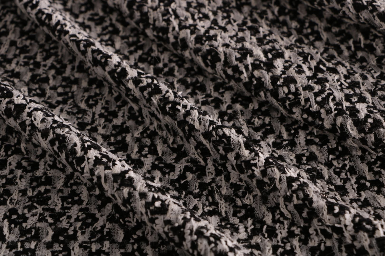 Tessuto Bianco, Nero in Cotone, Lana, Poliestere per Abbigliamento TC000601