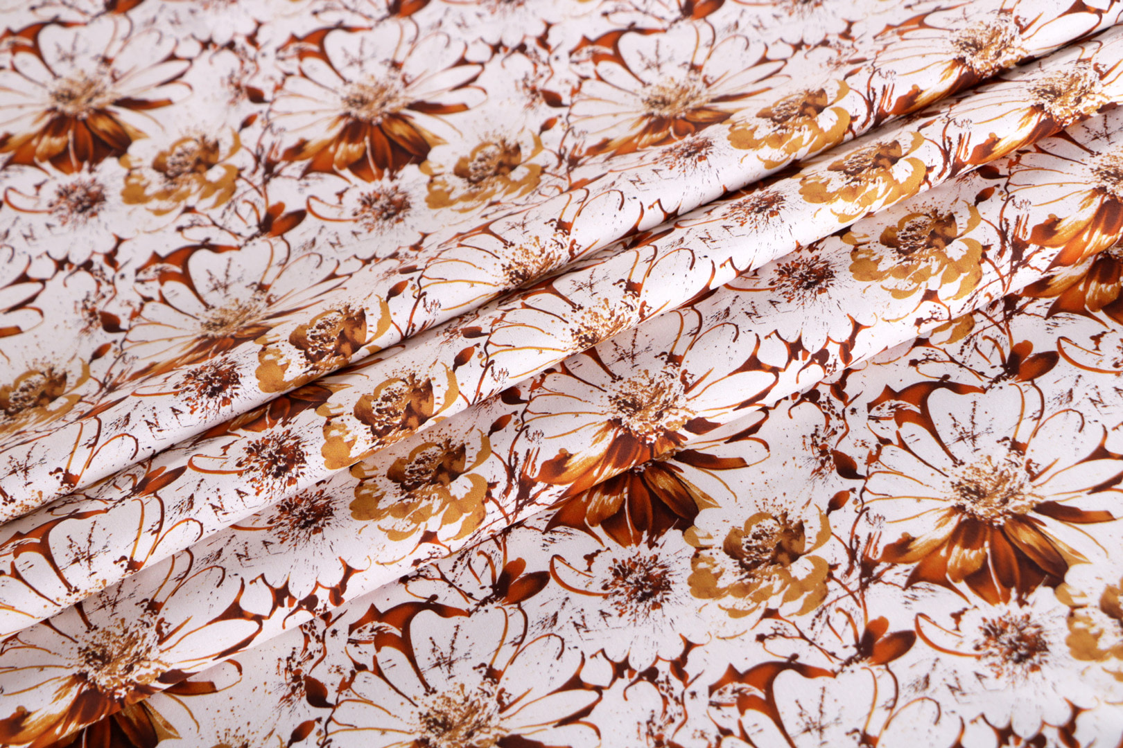 Beige, Brown Cotton Apparel Fabric ST000659