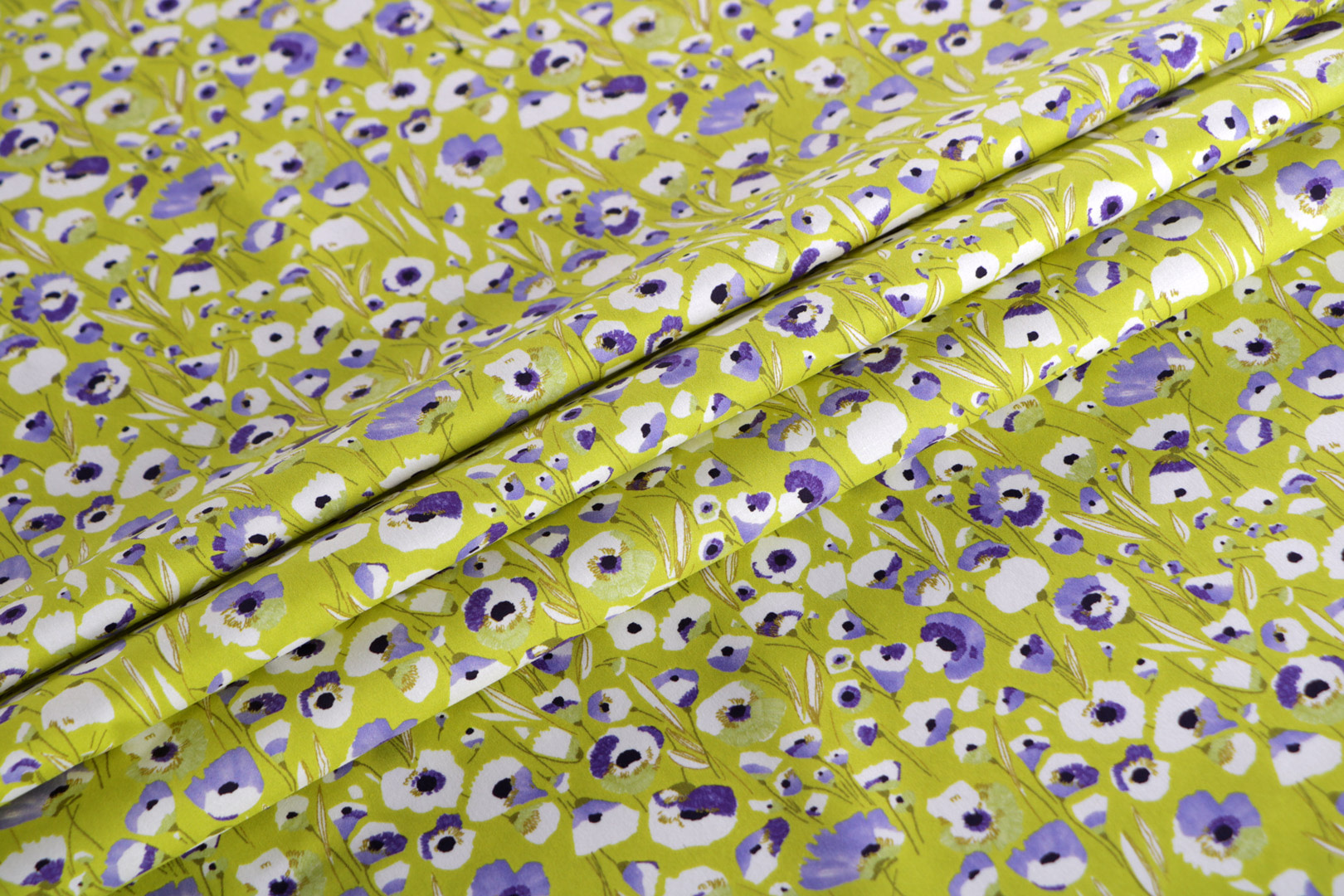 Green, Purple Cotton Apparel Fabric ST000663