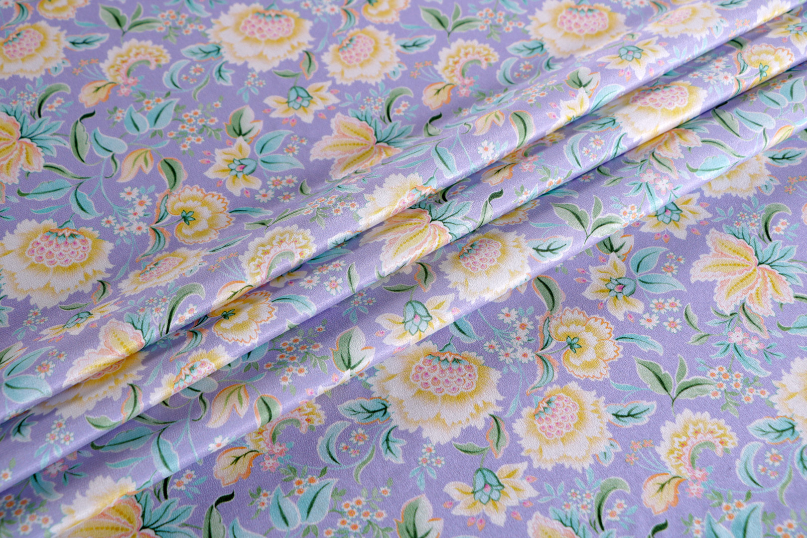 Purple, Yellow Silk fabric for dressmaking