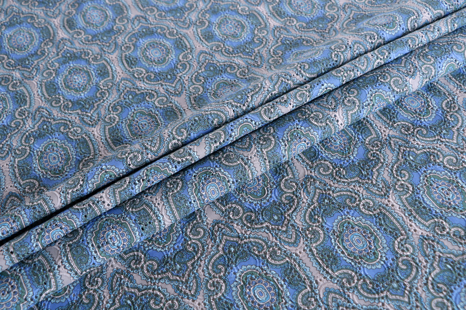 Blue, Gray Cotton Apparel Fabric ST000704