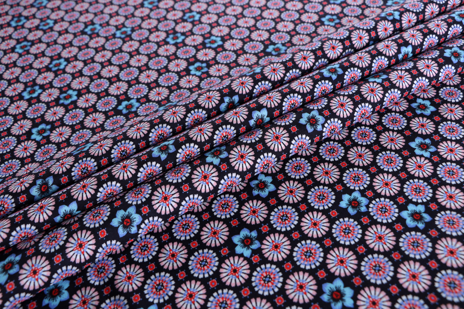 Blue Viscose Muslin fabric for dressmaking
