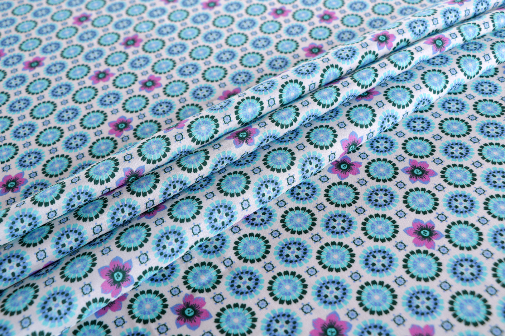 Blue Viscose Muslin fabric for dressmaking