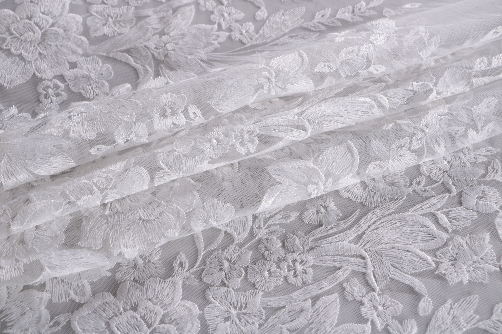 Tissu Couture Blanc en Coton, Polyester, Viscose TC001121