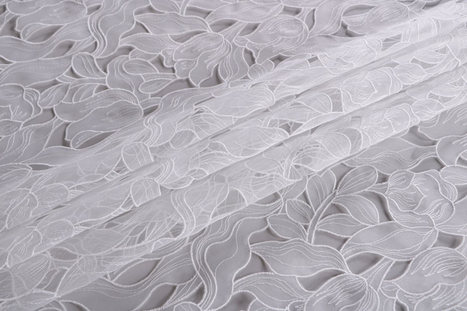 White Cotton, Polyester Apparel Fabric TC001126