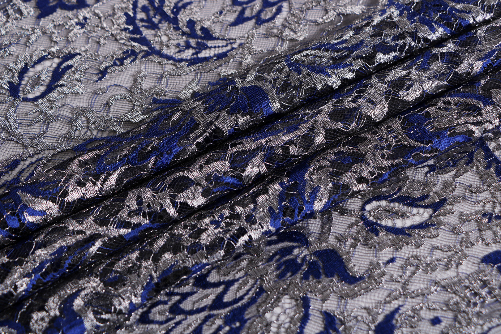 Blue Polyester, Viscose Apparel Fabric TC001143