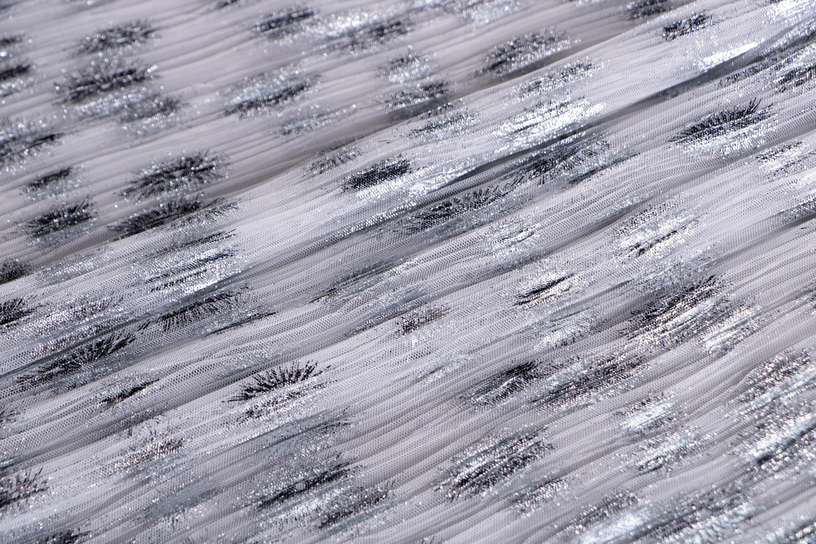 Tessuto Argento, Bianco, Giallo in Poliestere per Abbigliamento TC001156