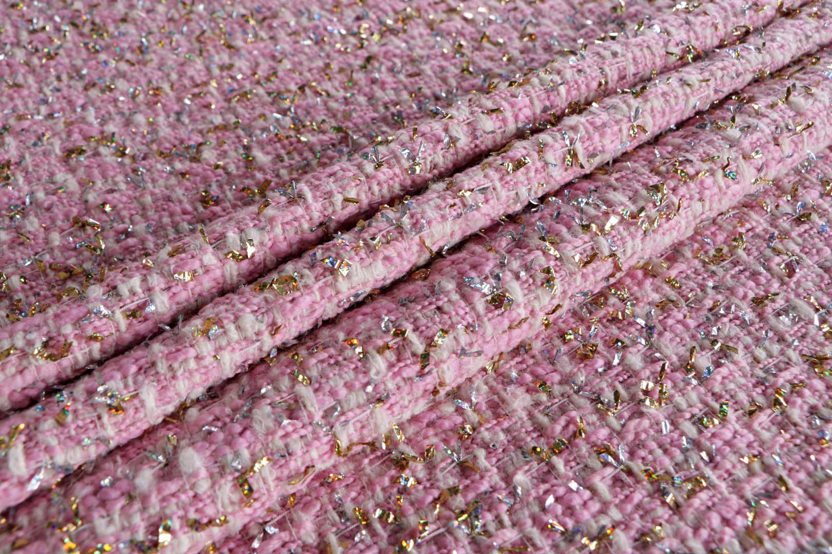 Tessuto Rosa in Lana, Poliestere per Abbigliamento TC001176