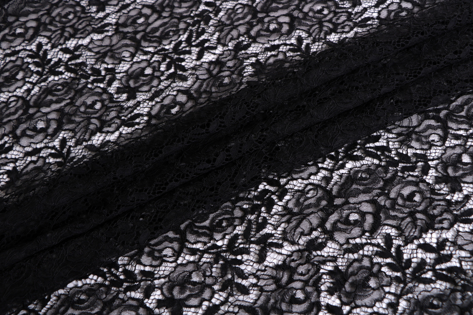 Black Cotton, Polyester, Viscose Apparel Fabric TC001179