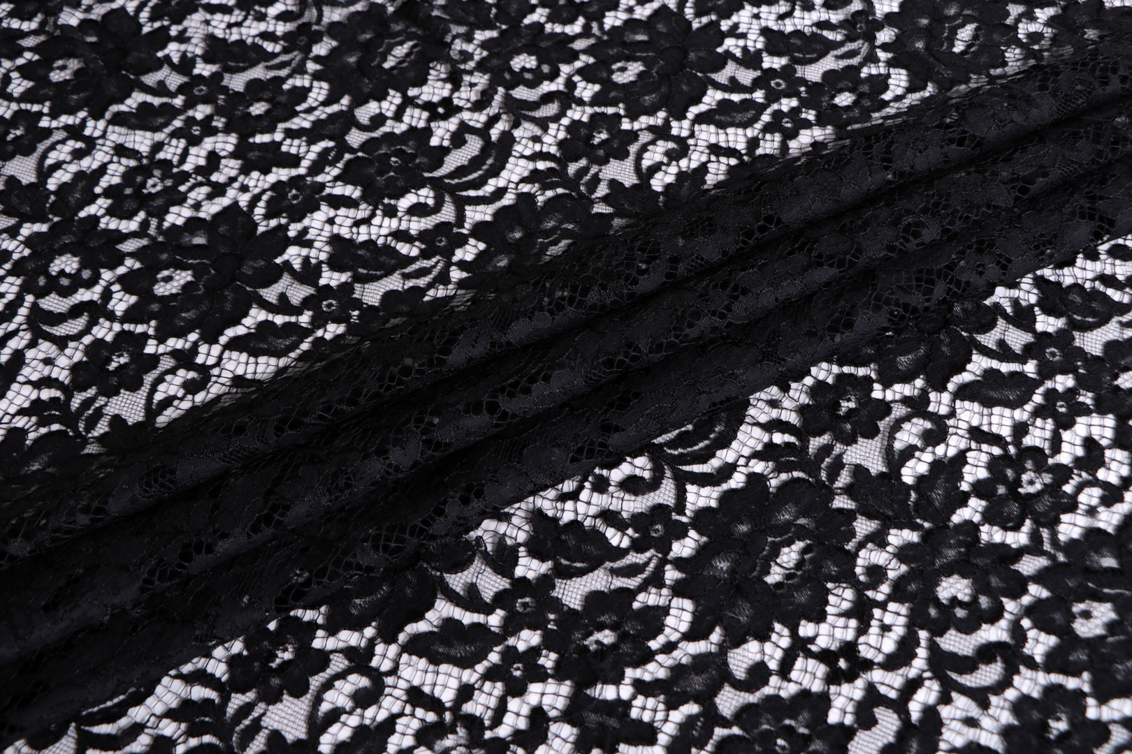 Black Cotton, Polyester, Viscose Apparel Fabric TC001185