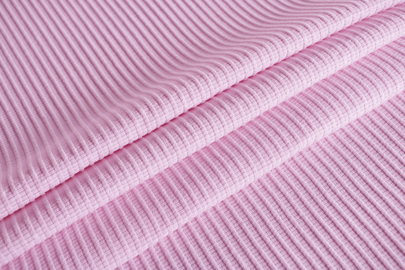 Pink Cotton, Polyester, Silk Apparel Fabric UN001362
