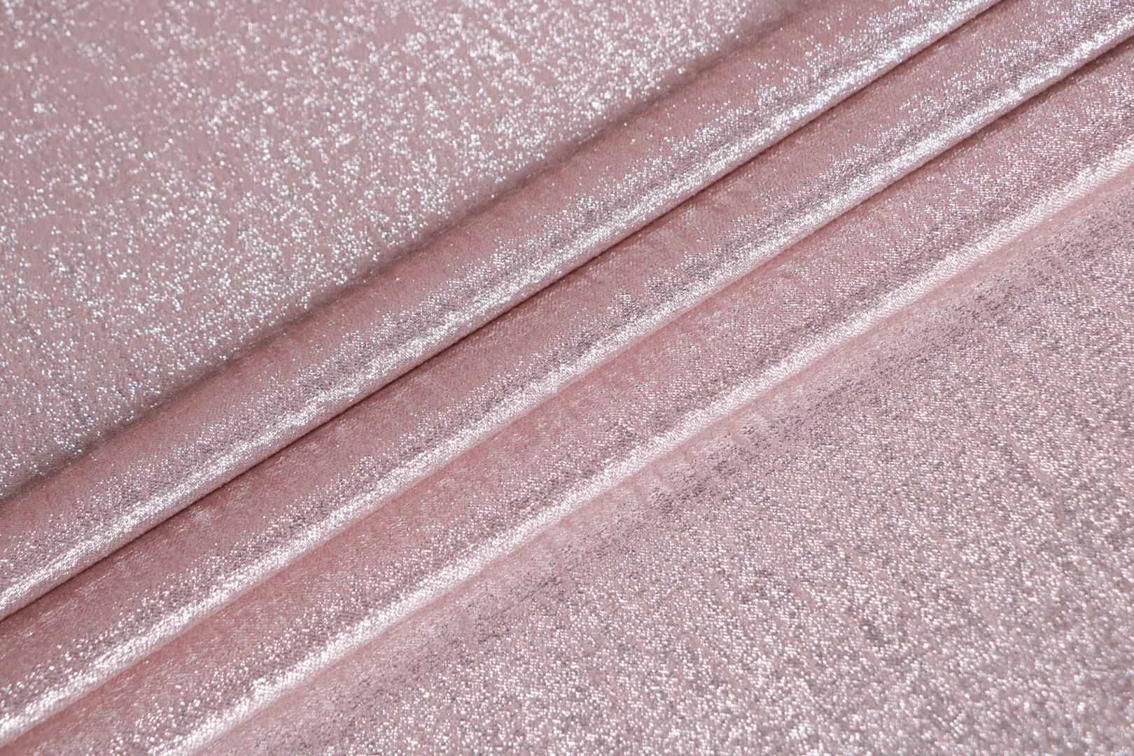 Pink, Silver Polyester, Silk Apparel Fabric UN001382