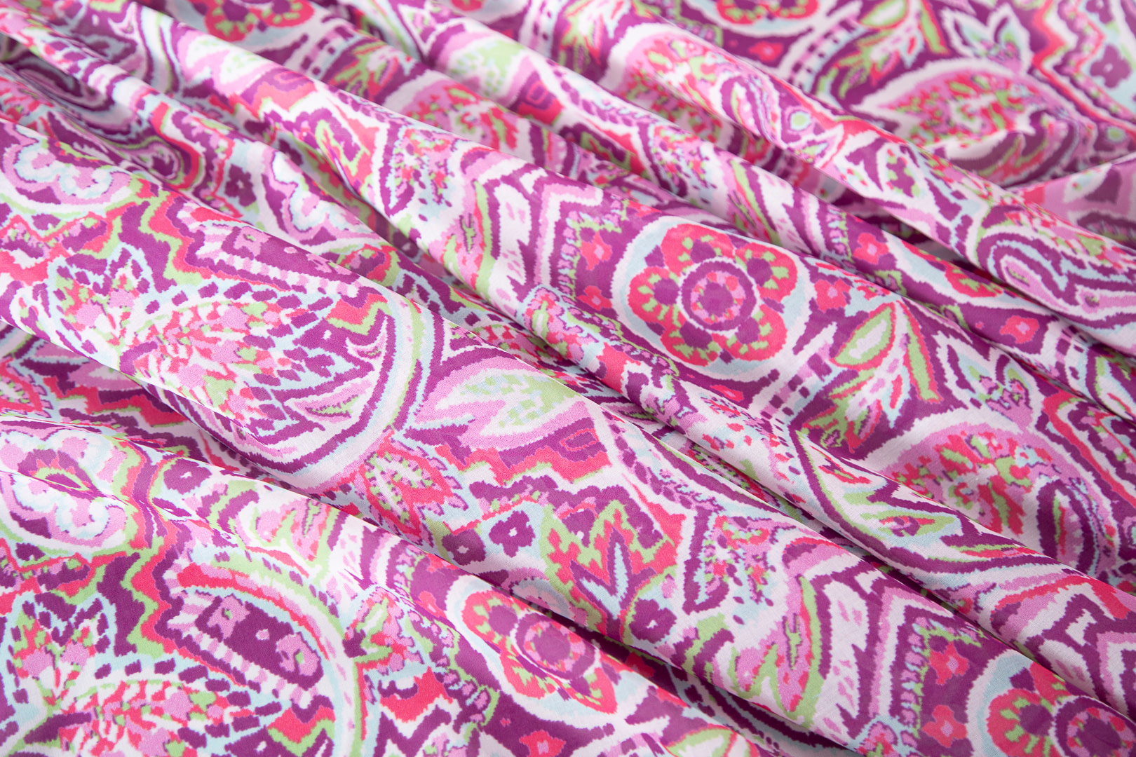 Fuxia, Green Cotton Voile fabric for dressmaking