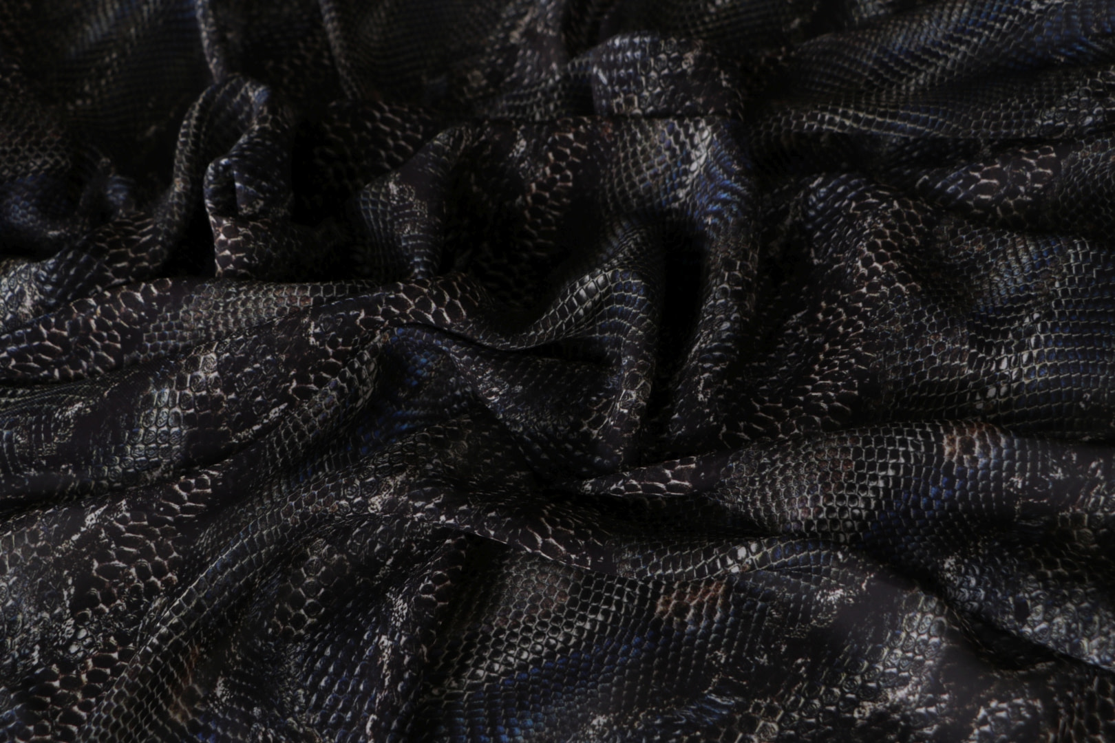 Black, Blue, Gray Viscose Georgette Apparel Fabric ST000384