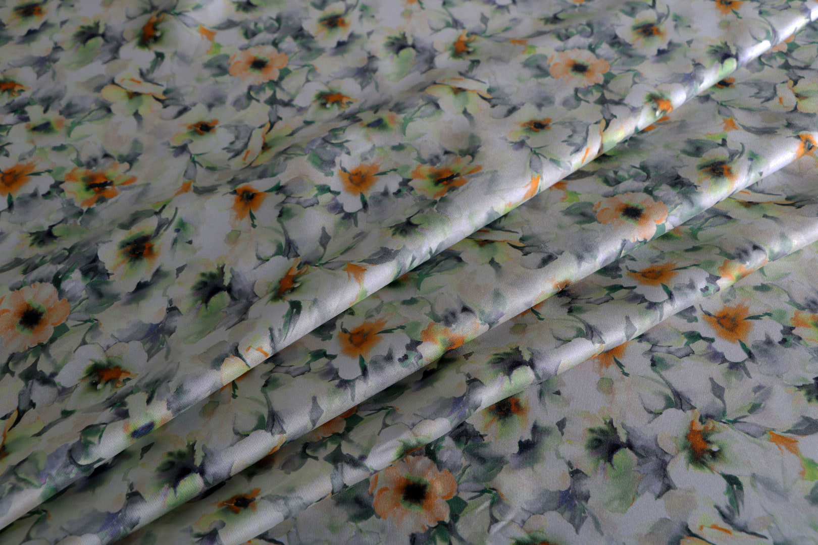 Green Silk Apparel Fabric ST000410