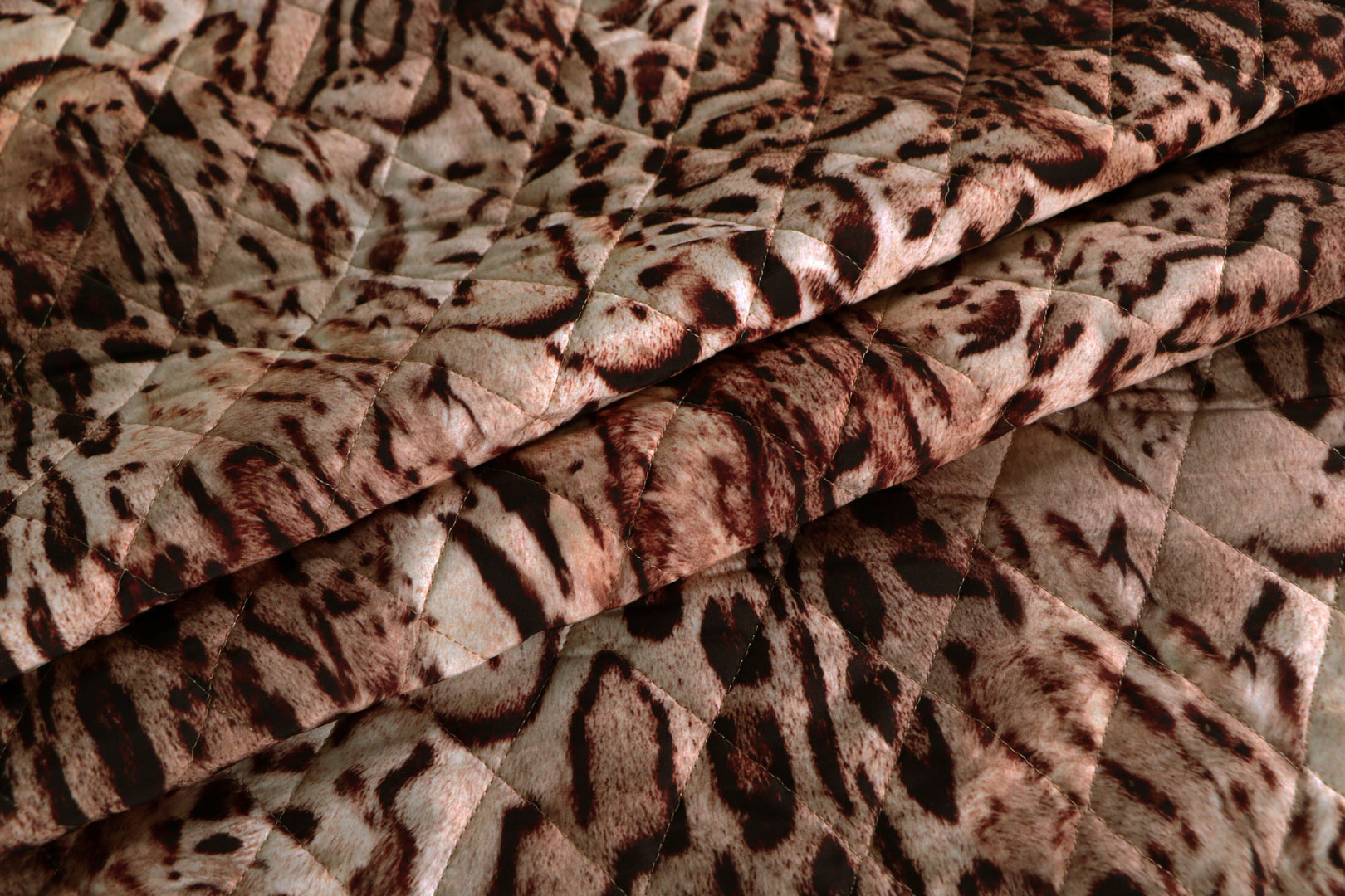 Beige, Brown Polyester Apparel Fabric ST000454