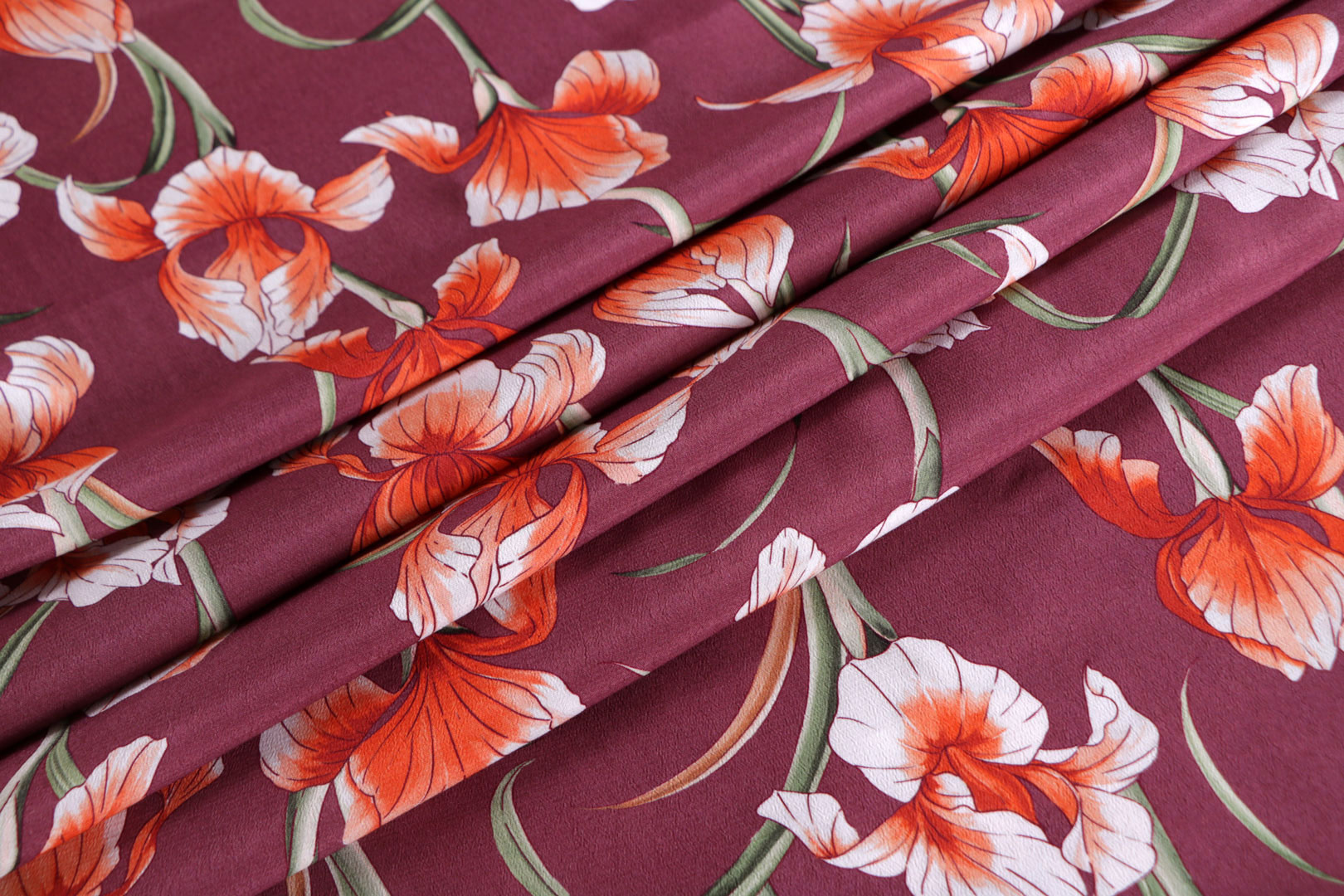 Orange, Red Viscose Apparel Fabric ST000500