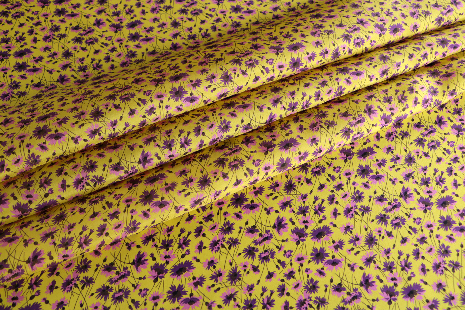 Pink, Yellow Silk Habutai Apparel Fabric ST000508