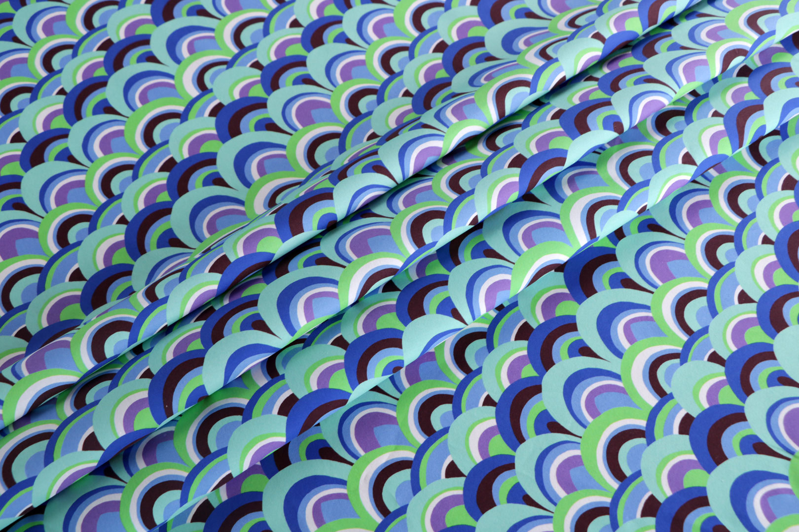 Tessuto Tela di cotone Blu, Multicolore, Verde, Viola in Cotone per Abbigliamento ST000525