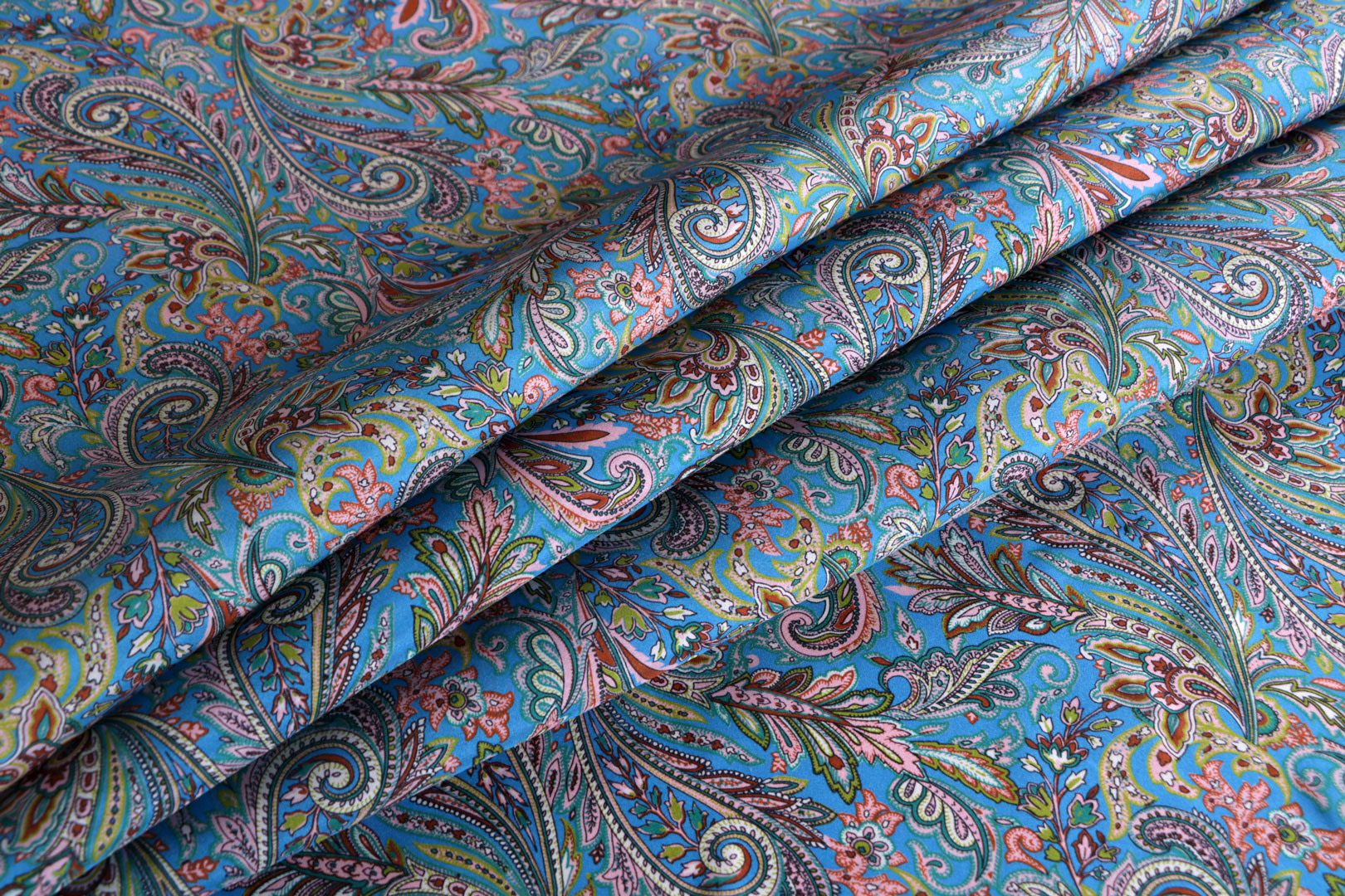 Blue, Pink Silk Habutai Apparel Fabric ST000562