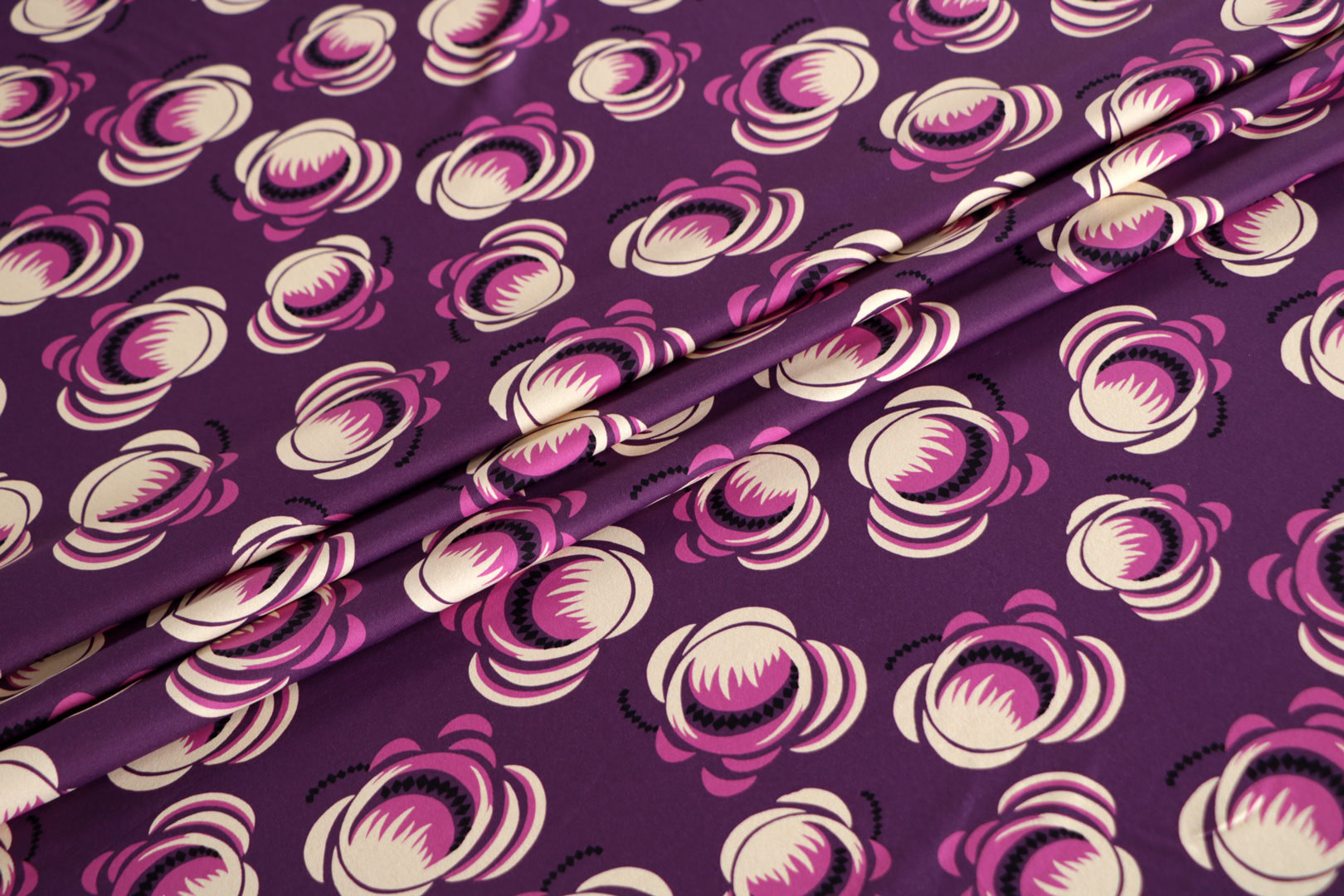 Tessuto Viola in Poliestere, Stretch per Abbigliamento ST000585