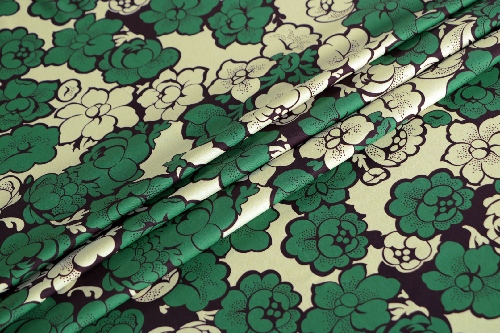 Brown, Green Polyester, Stretch Apparel Fabric ST000586