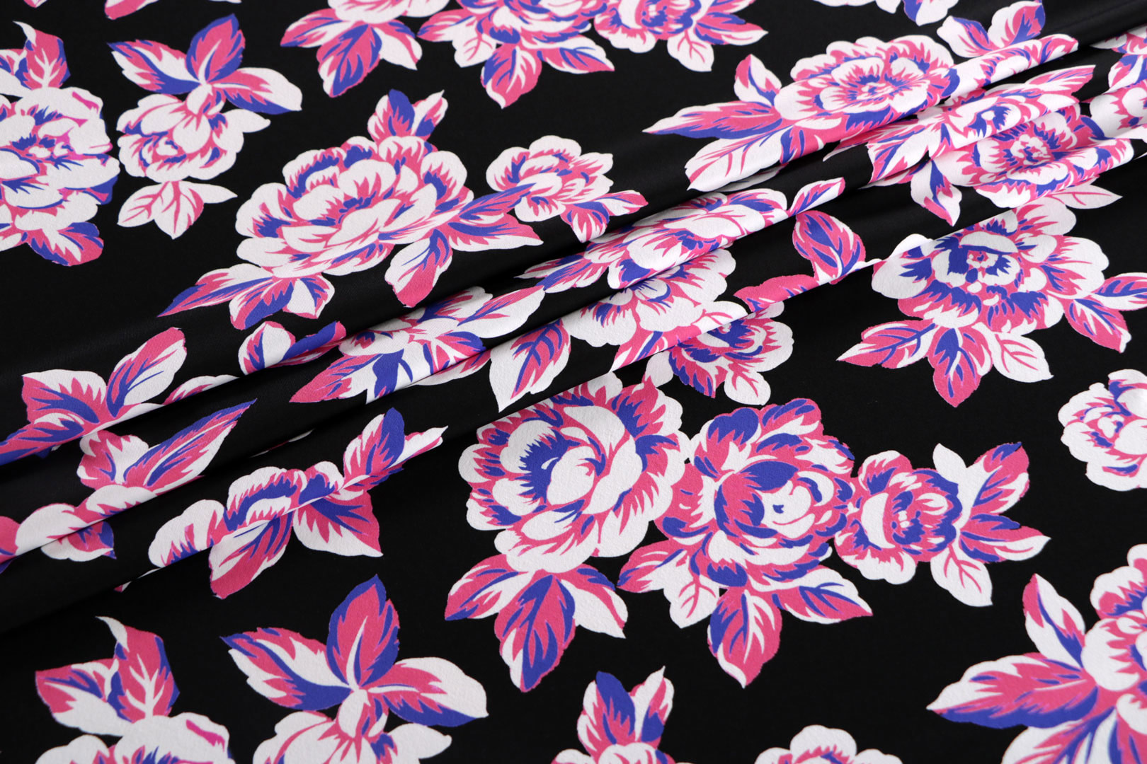 Black, Pink Polyester, Stretch Apparel Fabric ST000605