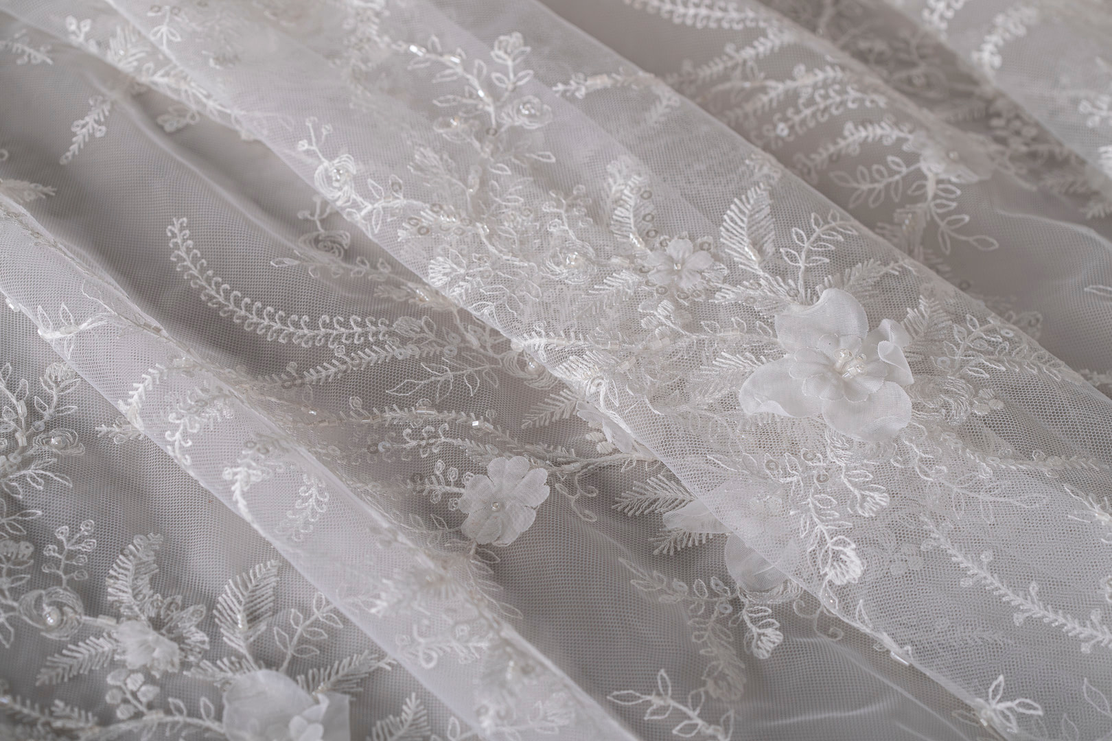 Tissu Couture Blanc en Polyester, Viscose TC000786