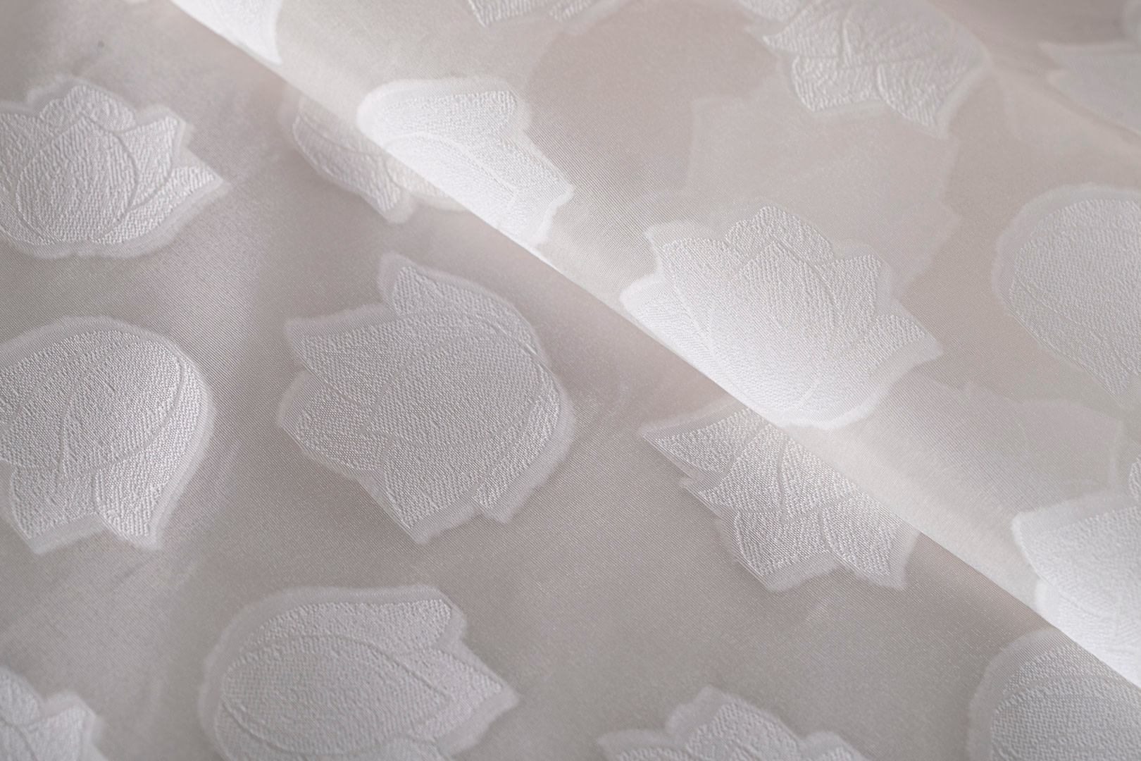 Tissu Couture Organza Blanc en Polyester, Soie TC000798