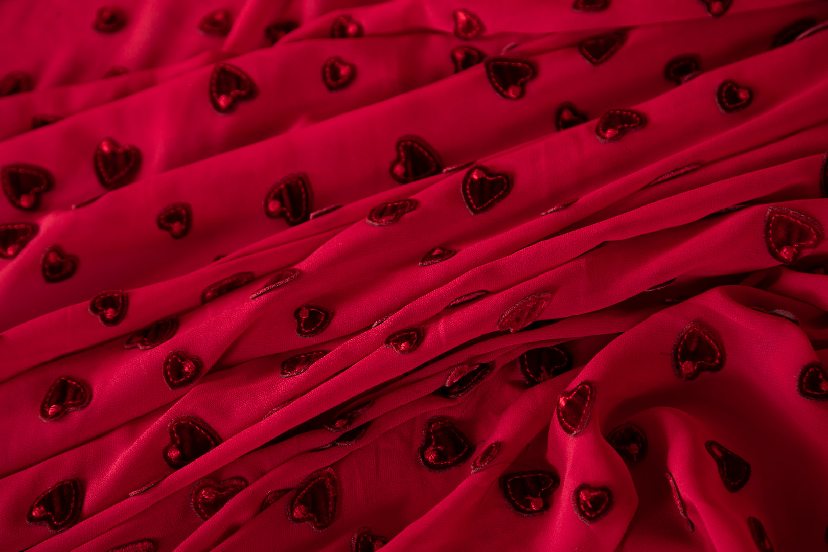 Tissu Couture Rouge en Polyester, Viscose TC000809