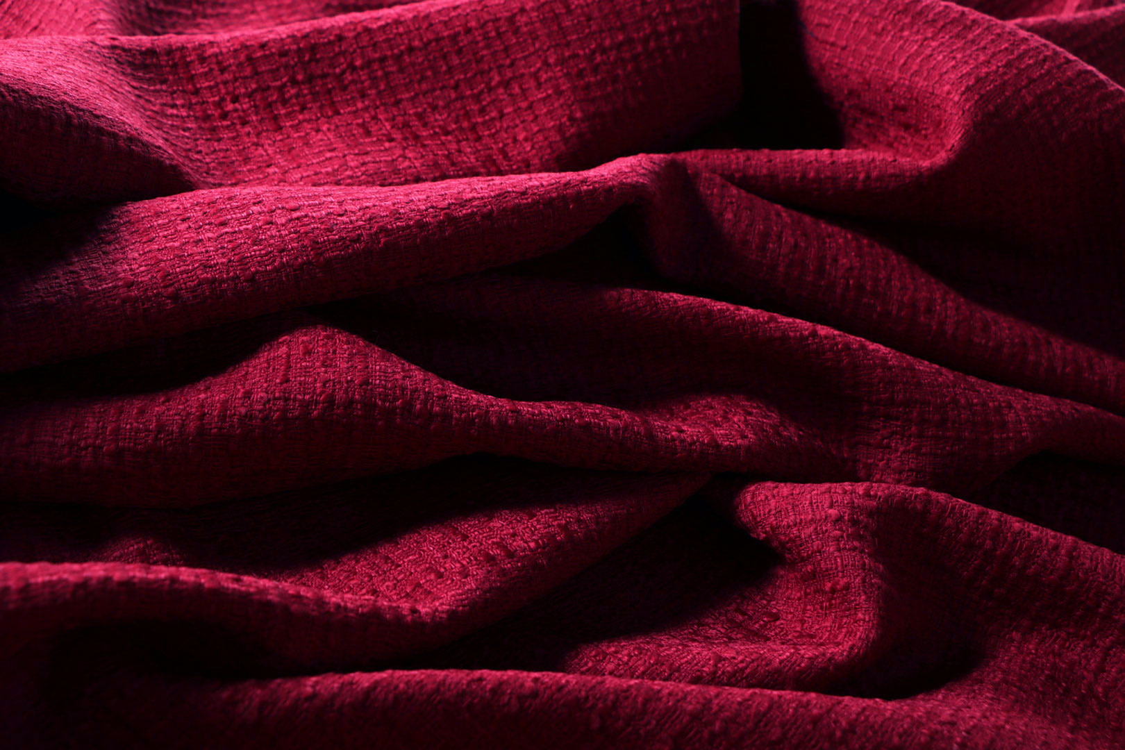 Tessuto Rosso in Lana, Poliestere per Abbigliamento TC000850