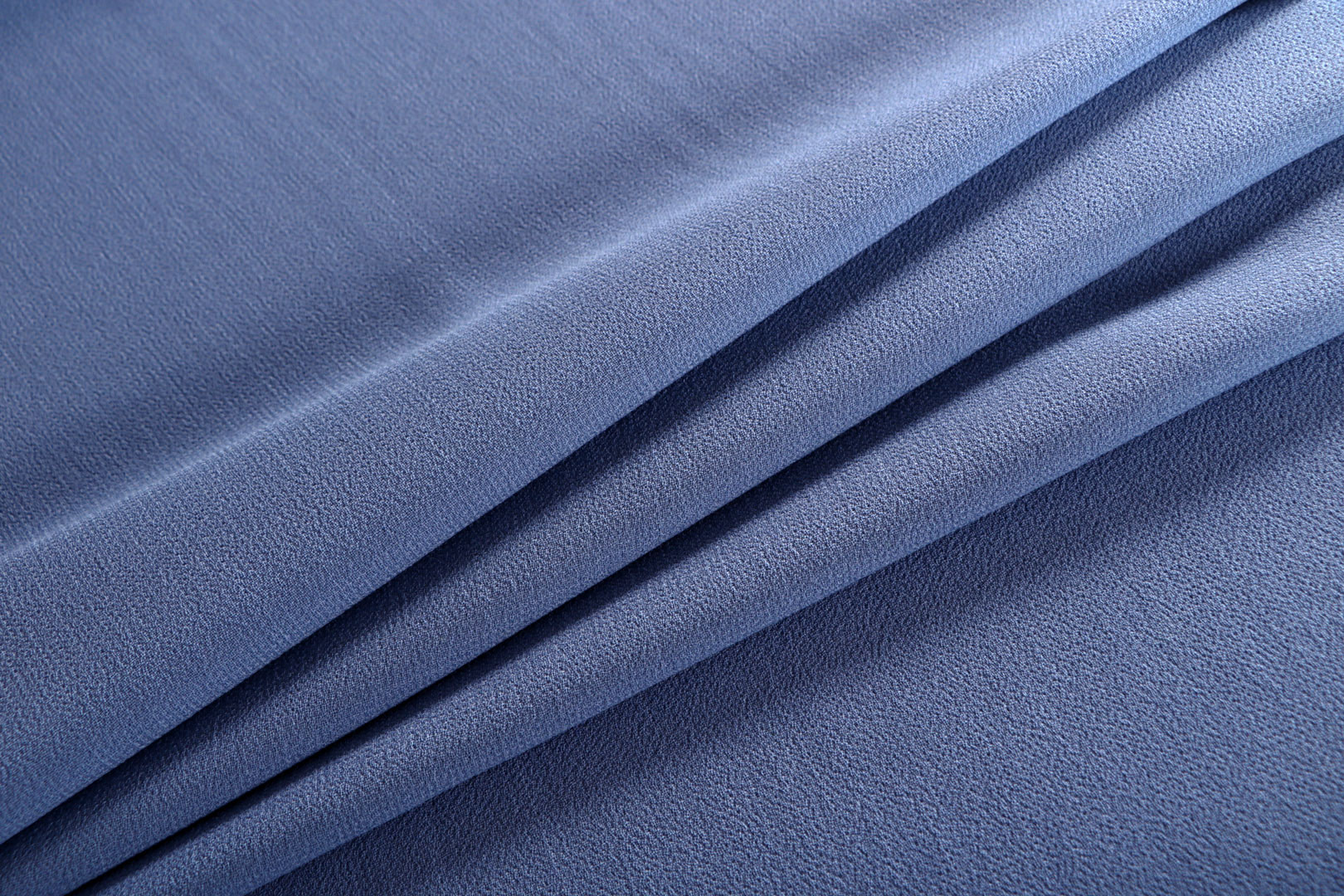 Tessuto Doppia Crepella di Lana Blu in Lana per Abbigliamento TC000917