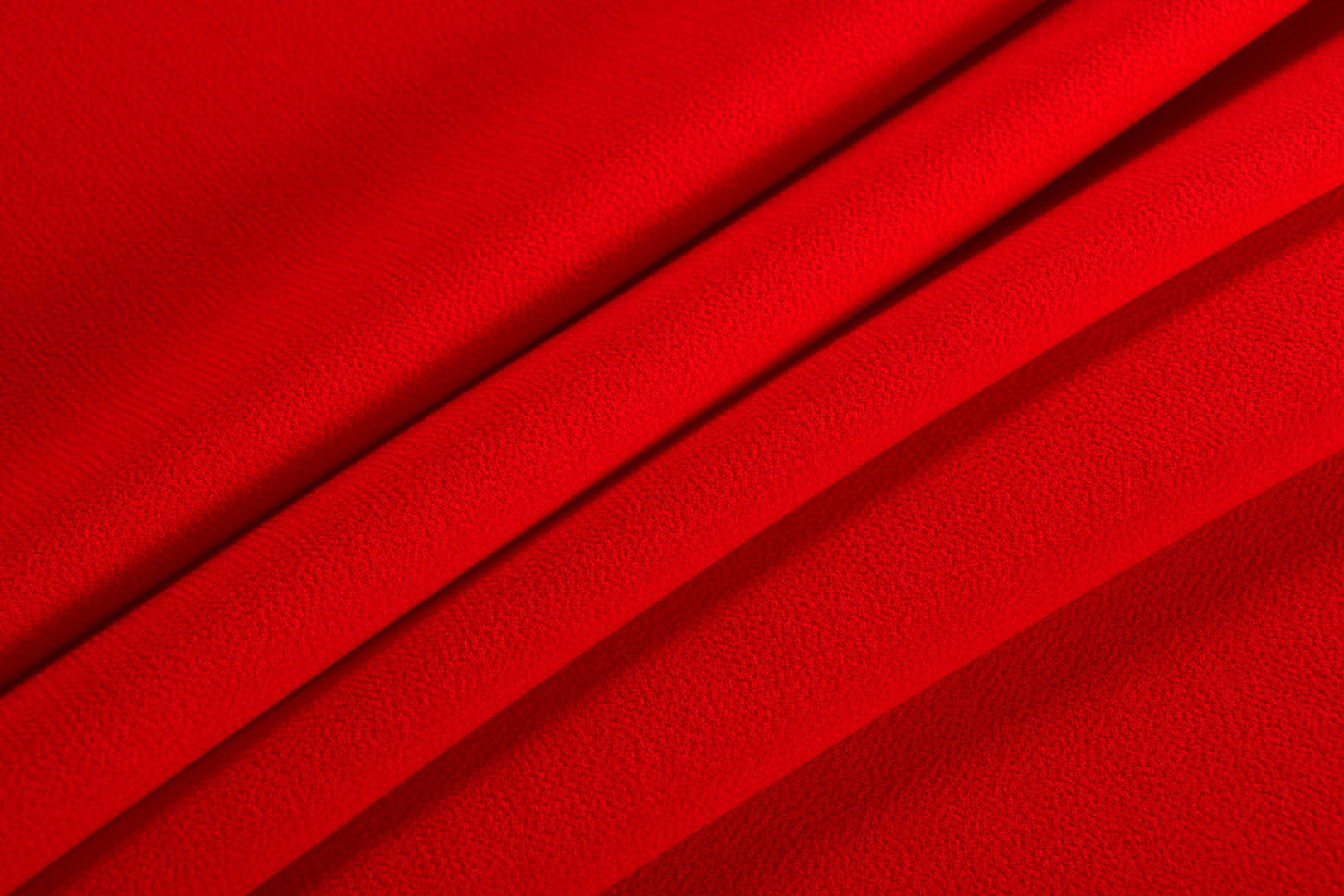 Tissu Couture Double crêpe de laine Rouge Campari en Laine TC000923