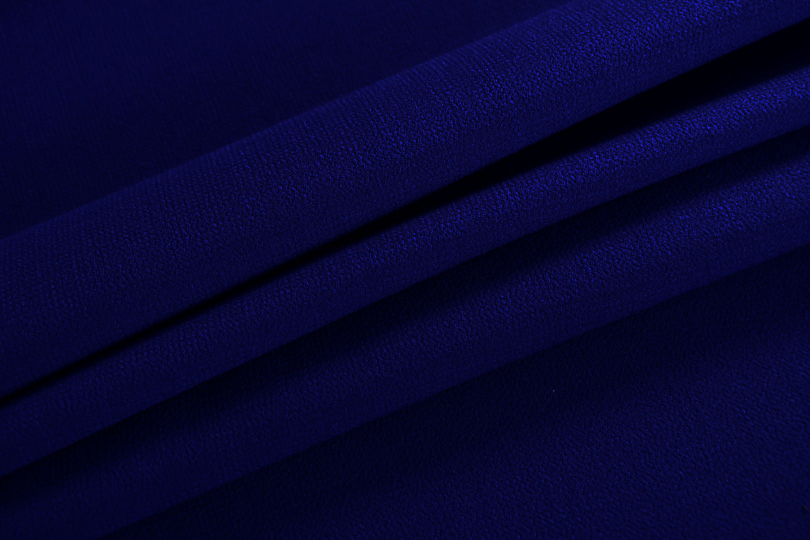 Tissu Couture Double crêpe de laine Bleu Saphir en Laine TC000924