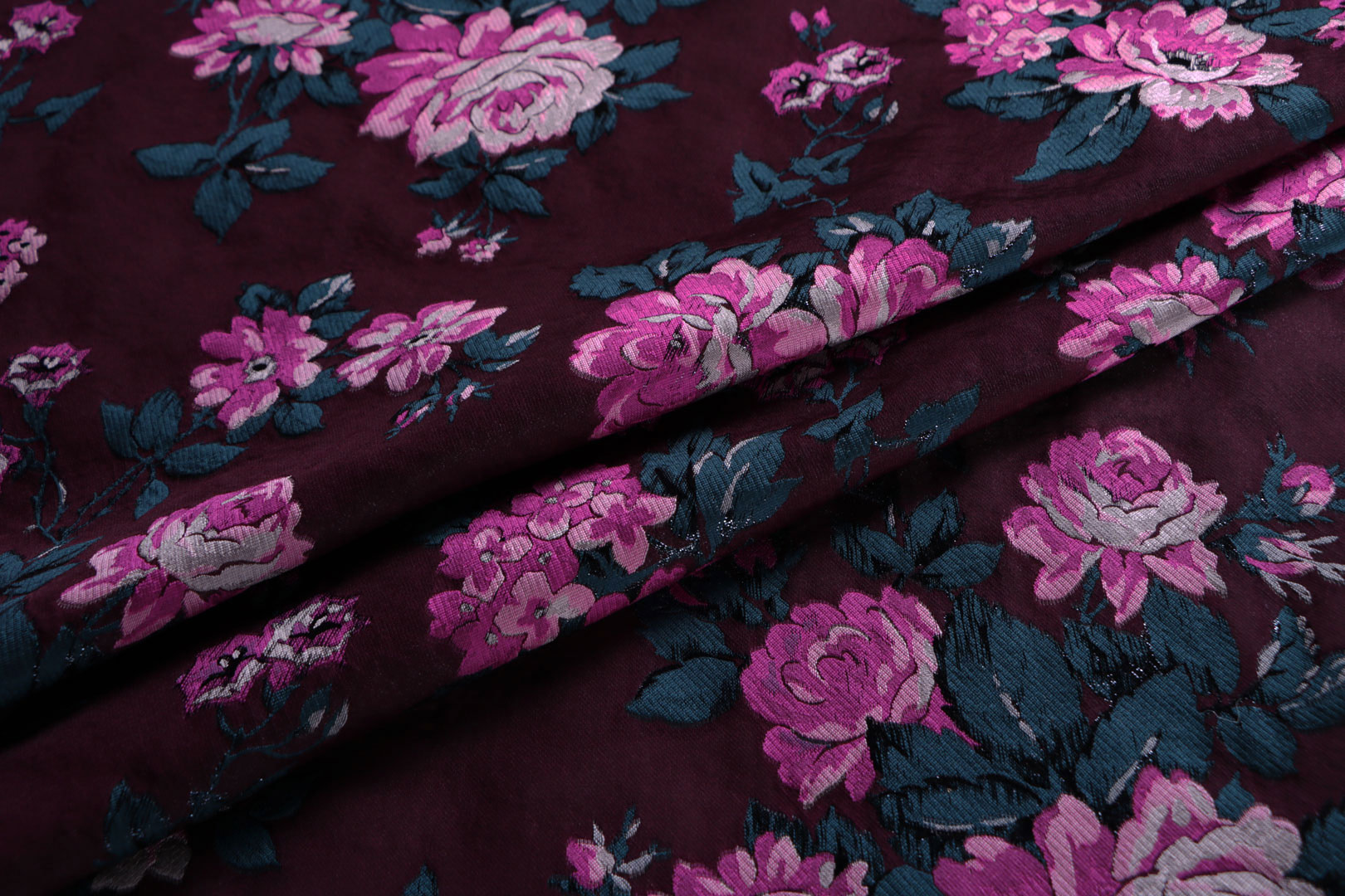 Tissu Couture Rose, Rouge en Polyester, Soie TC000940