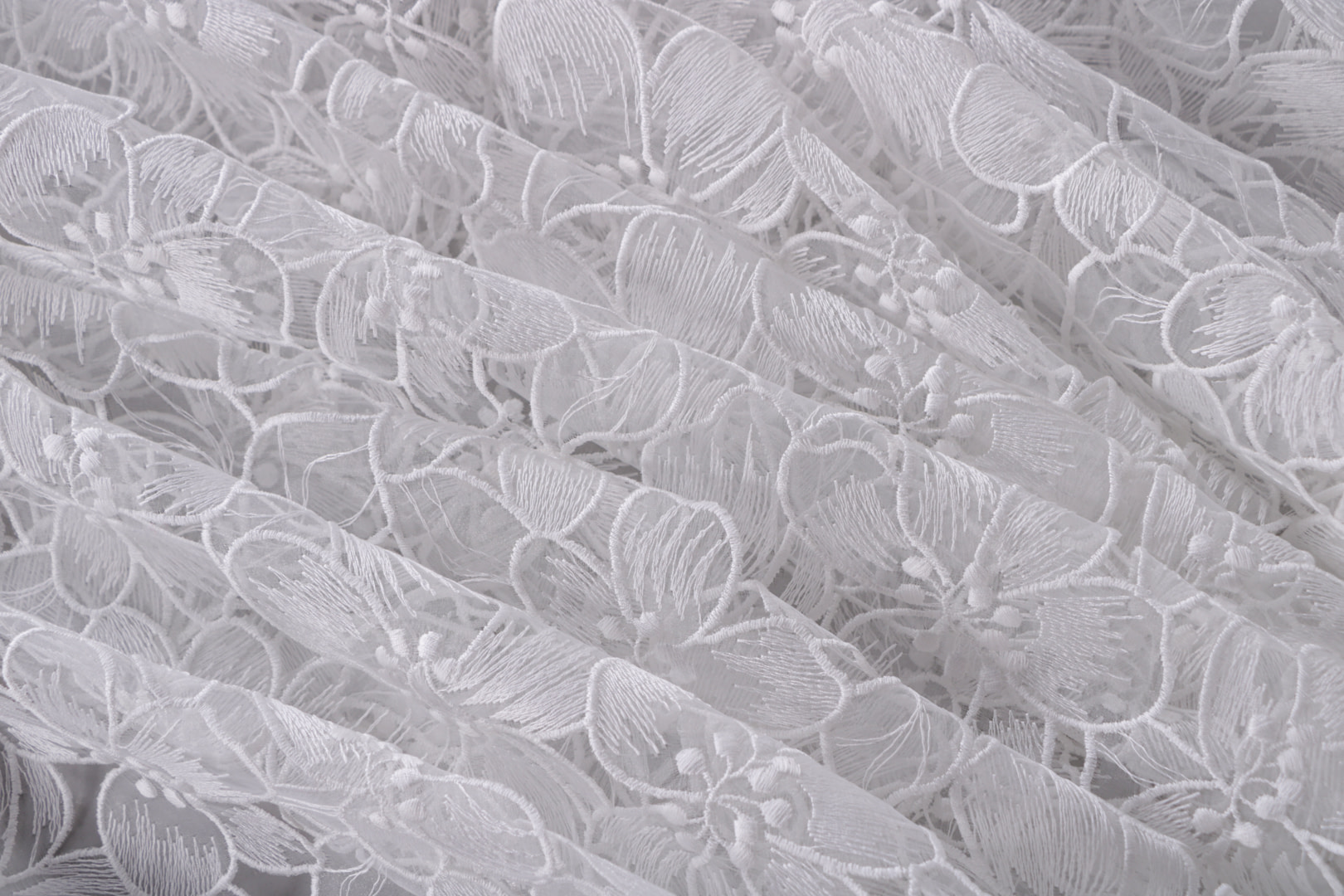 Tessuto Organza Bianco in Cotone, Poliestere per Abbigliamento TC000948